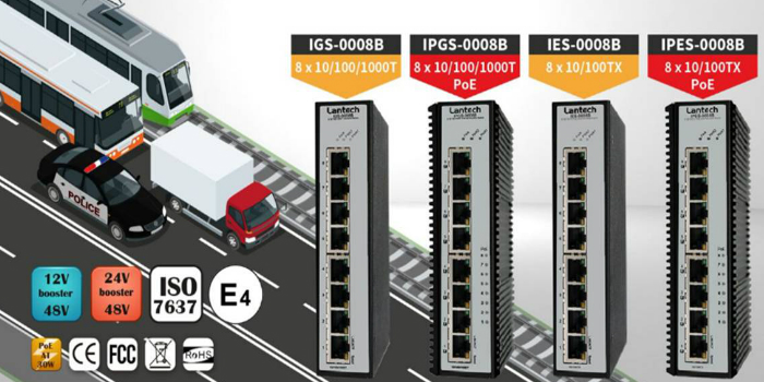 Switches Ethernet no gestionados con certificado E-mark para aplicaciones a bordo de vehículos