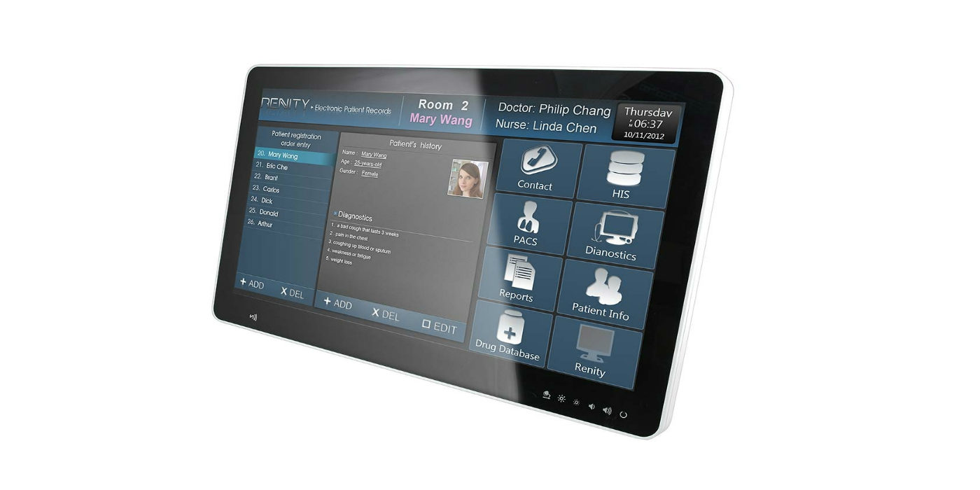 Panel PC con pantalla multitoque de 21.5” para entornos sanitarios