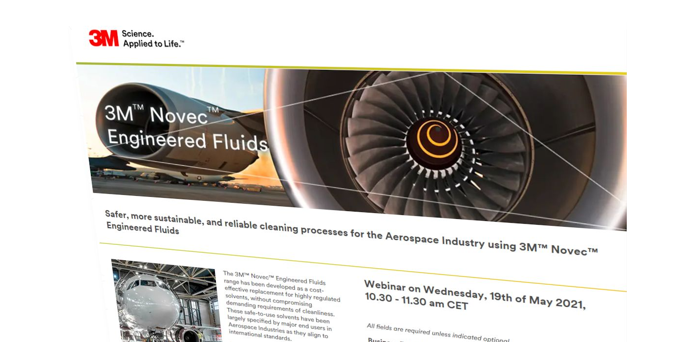 3M muestra las ventajas de los fluidos 3M™ Novec™ para la industria aeroespacial en un webinar gratuito