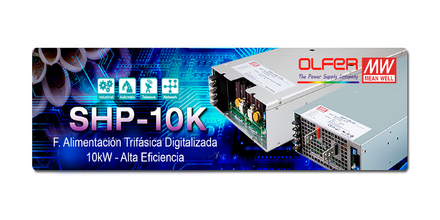 Serie SHP-10K: Fuente de alimentación trifásica digitalizada de 10kW.  Sin necesidad de neutro