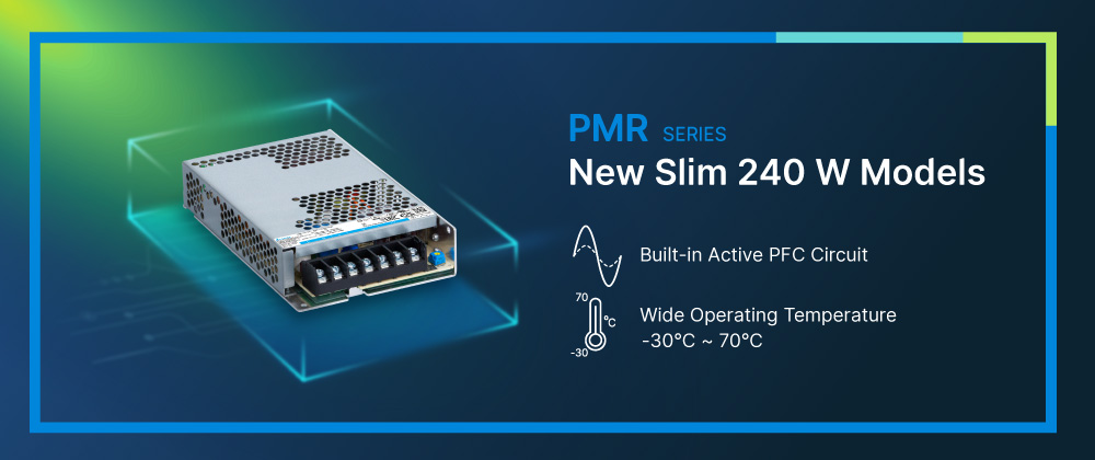 Delta Releases New Slim 240 W Panel Mount Power Supply with Built-in Active PFC