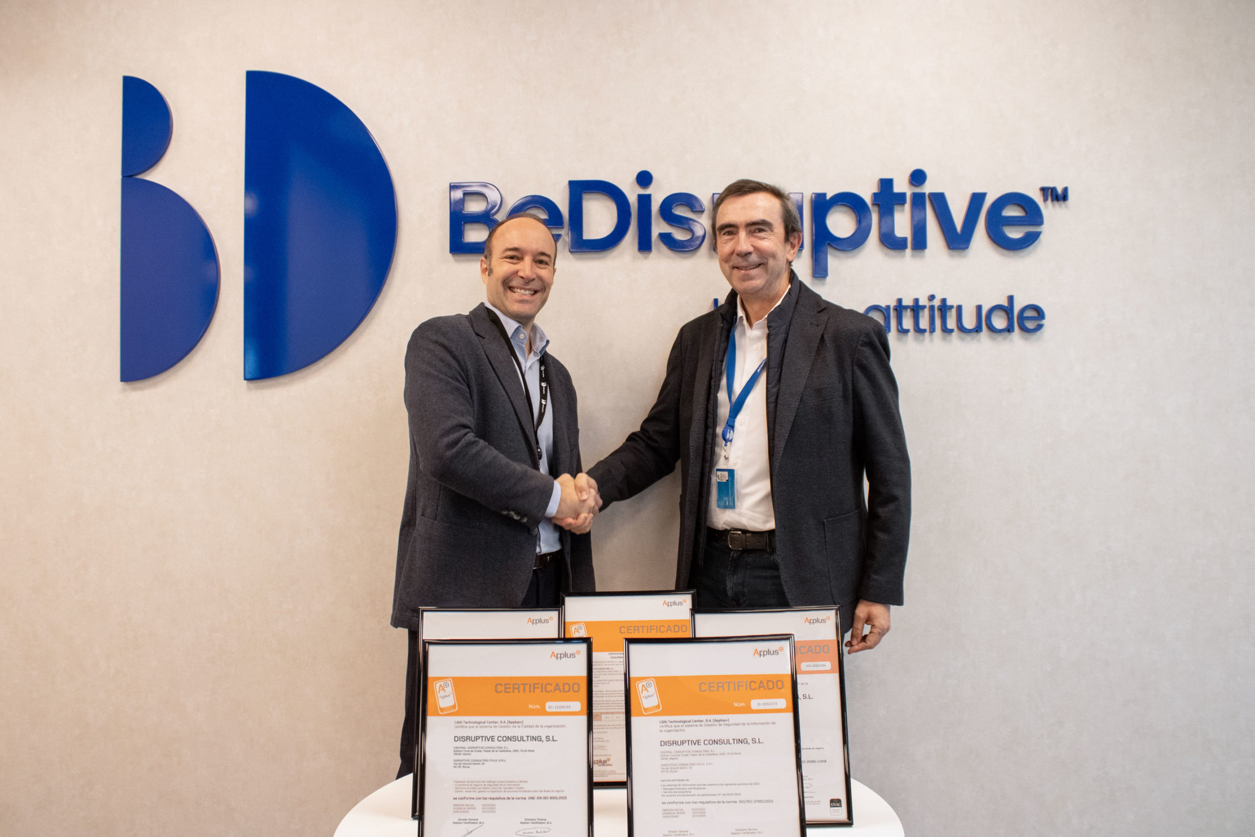 BeDisruptive amplía la certificación de calidad  de su oferta de servicios y la eficiencia de sus procesos